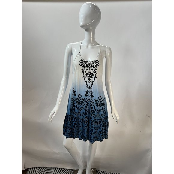 Testament Spaghetti Stap Ombre Sun Dress Size Medium Blue Cotton Blend - Picture 2 of 16
